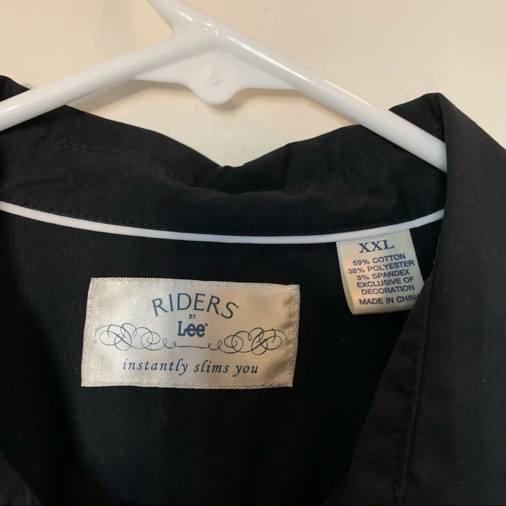 Riders by Lee Black Button Front Shirt Size XXL - Picture 2 of 12